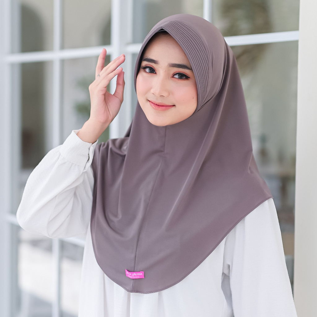 Bella Alisha - Ceisya Instan Size S Hijab Bergo Spandek Jersey Premium