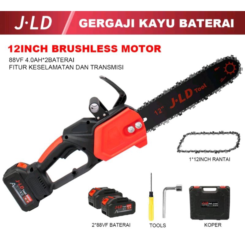 Jual JLD Gergaji Rantai baterai Brushless 12 in Portabel genggam ...