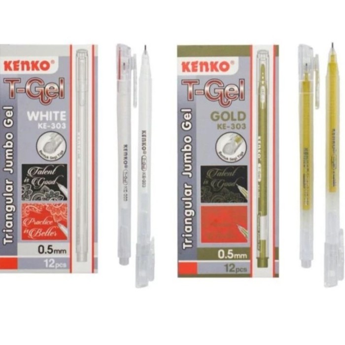 Jual Kenko White Gel Ink Pen / Pulpen Gel tinta putih / Pulpen Putih Kenko / Color Gel pen / T