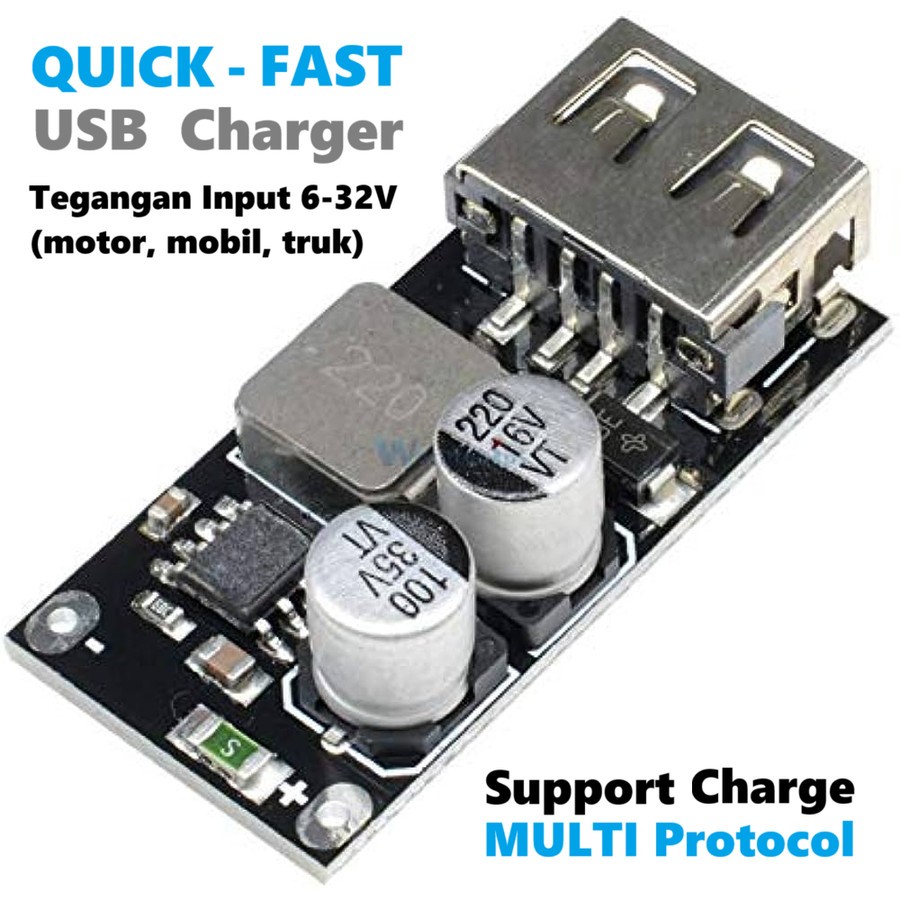 Jual Modul USB Mobil Motor Fast Quick Charger 24W HP Samsung Iphone ...