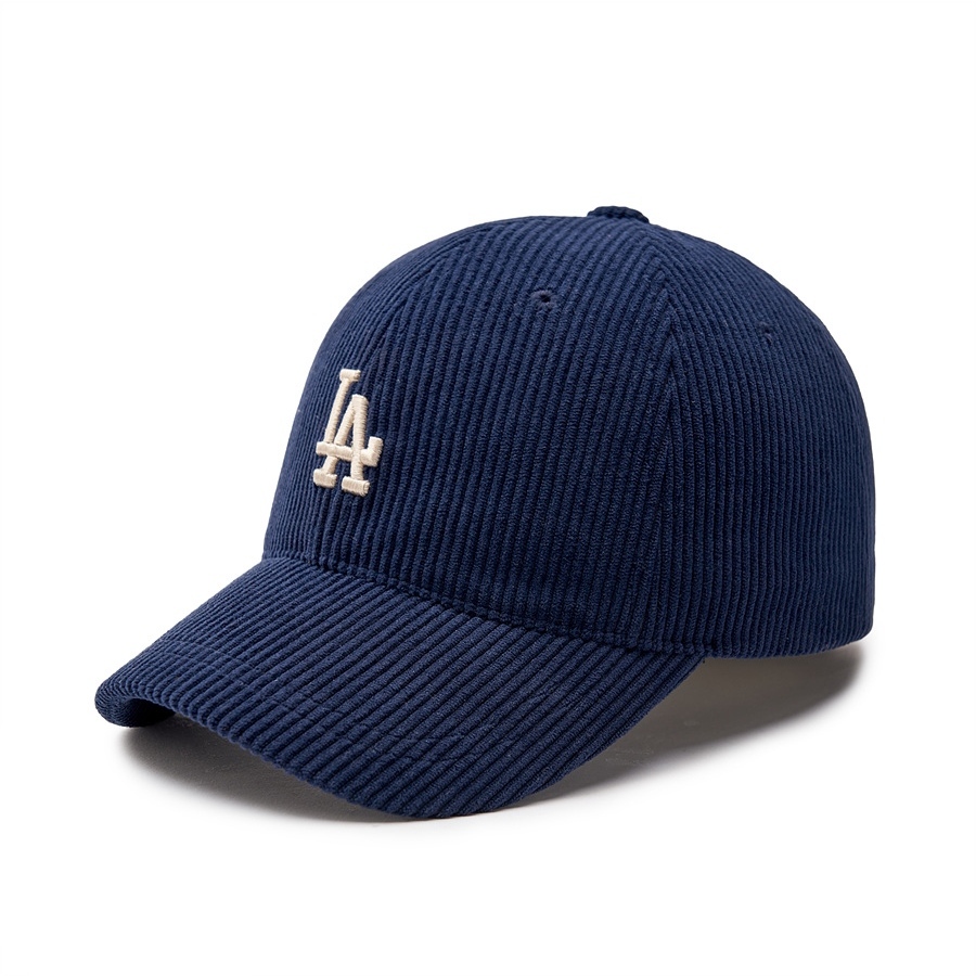 ★MLB Korea★ Corduroy Unstructured Ball Cap CLE Navy 3ACPWC 3ACP6601N-07NYS MLB Unisex N-COVER Unstructured Ball Cap LA