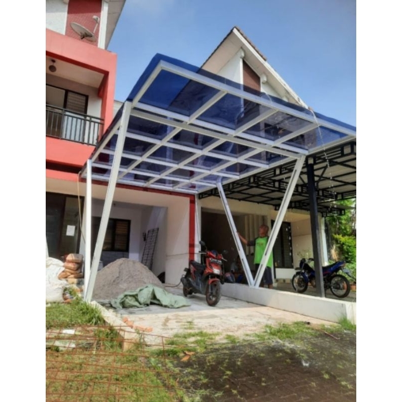 Jual Kanopi Solarflat Mm Rangka Baja Ringan Terpasang Shopee Indonesia