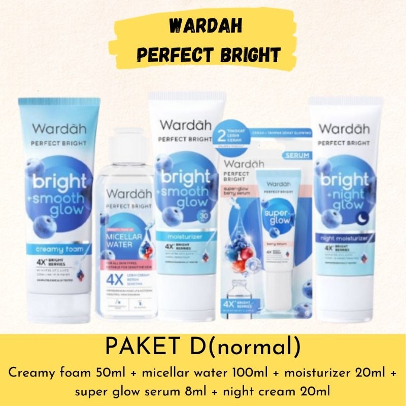 Jual Wardah Perfect Bright Paket Lengkap Skincare Wardah 1 Paket ...