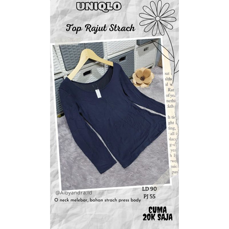 Jual UNIQLO ATASAN RAJUT STRACHY | Shopee Indonesia