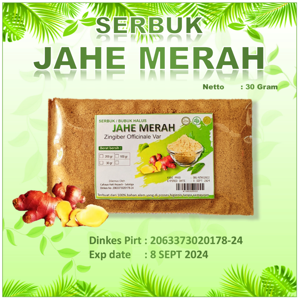 Jual Jahe Merah Bubuk Jamu Tradisional Sari Jahe Merah Murni | Shopee ...