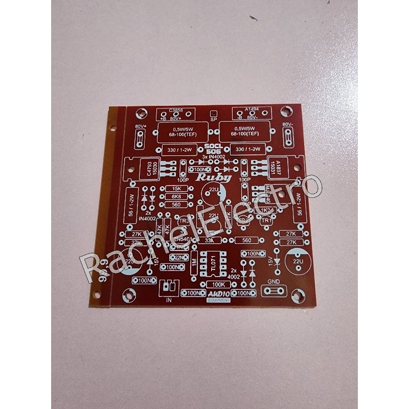 Jual PCB SOCL 506 RED PCB 506 MERAH SEMI FIBER RUBY PCB TRANSISTOR PCB RESISTOR PCB DIODA