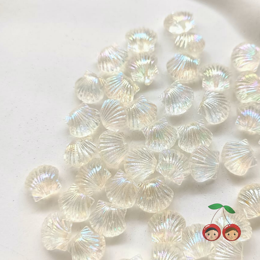 Jual Manik Kerang Shell Akrilik Kilap Putih Bening AB (10pcs) | Shopee ...