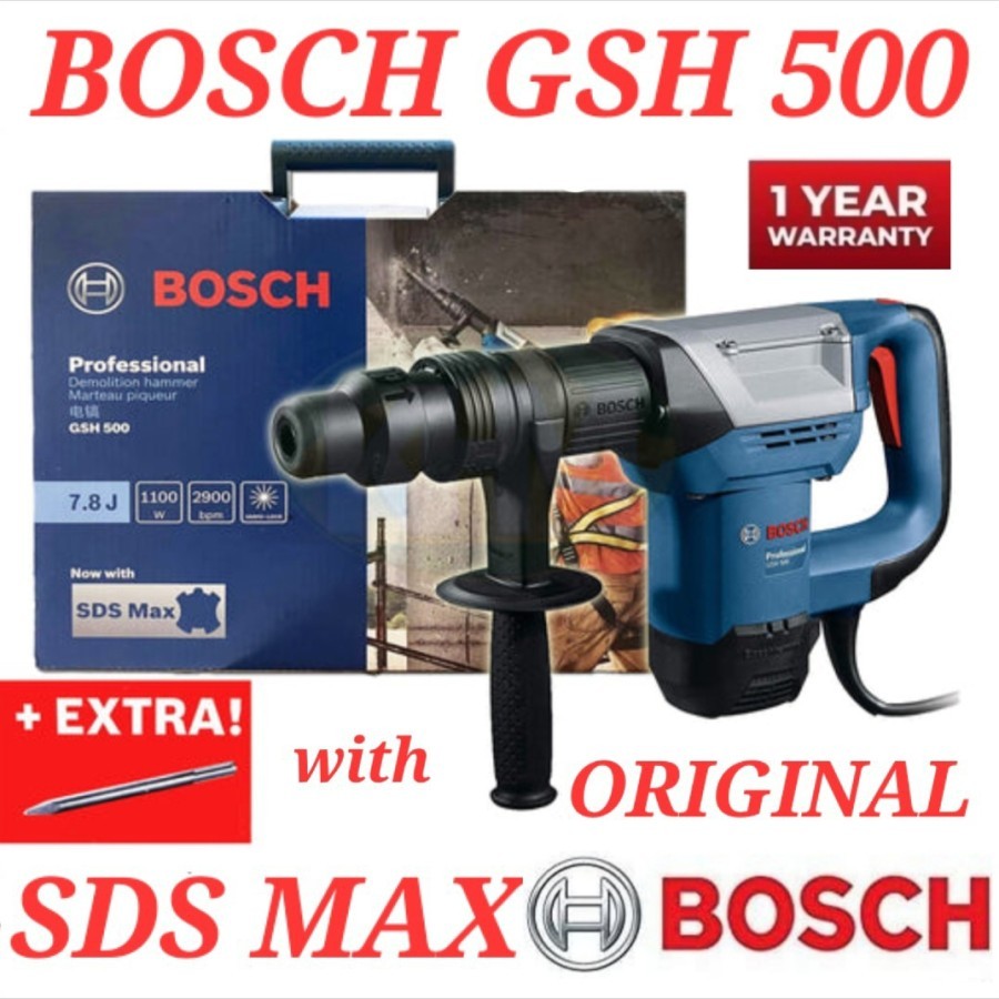 Jual Jack Hammer BOSCH GSH 500 with SDS MAX Shopee Indonesia