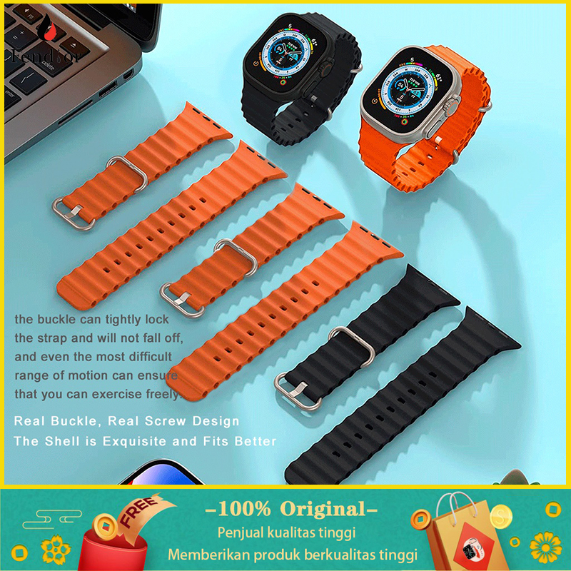 Jual Strap Apple Watch 7 8 ULTRA OCEAN BAND Rubber Silicone Ultra Ocean