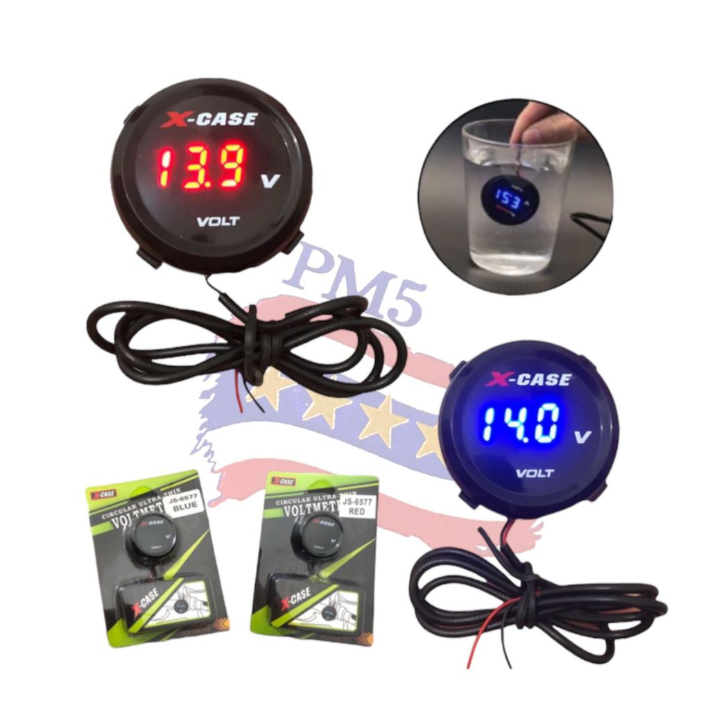 Jual Voltmeter aki bulat voltmeter pengukur aki digital bulat water