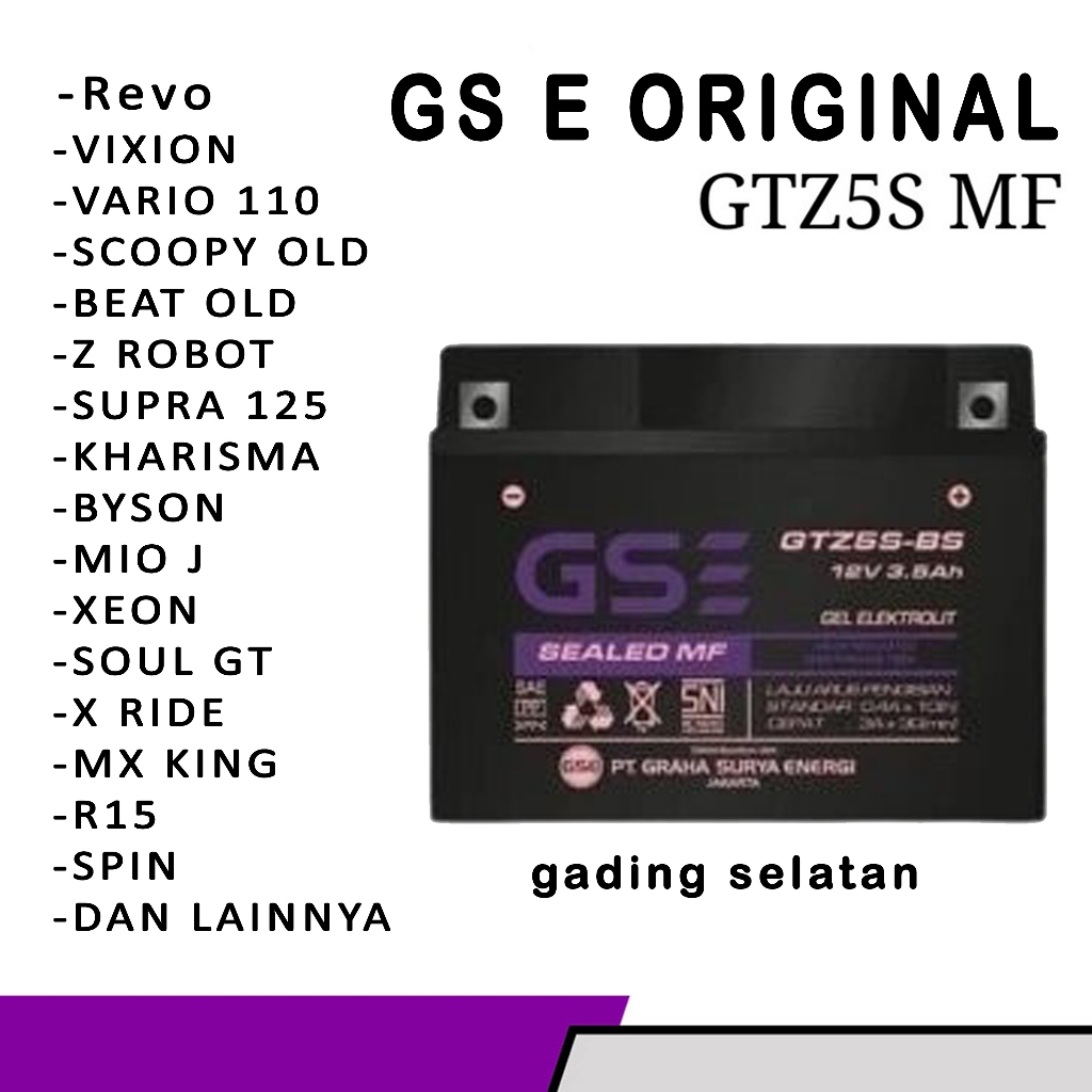 Jual Aki Motor byson GS E GTZ5S aki Kering MF | Shopee Indonesia