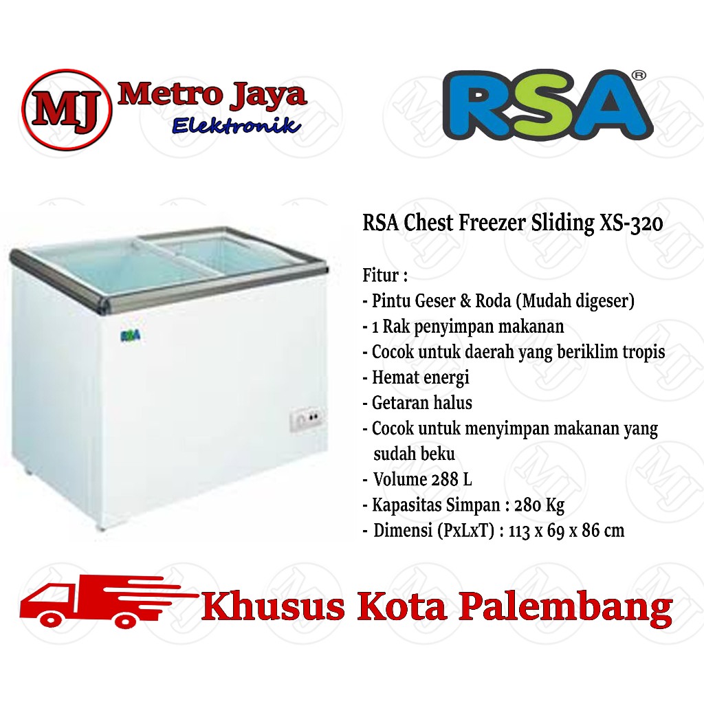 Jual Rsa Xs Chest Freezer Box Sliding L Lemari Pembeku Kaca Xs