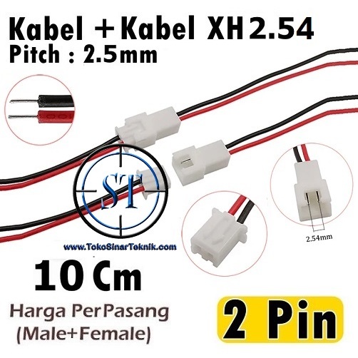 Jual 1 Set Mini Micro Jst Xh 254 Xh254 10cm 2p 2 Jalur Wire Cable Jst Xh Kabel Connector Plug