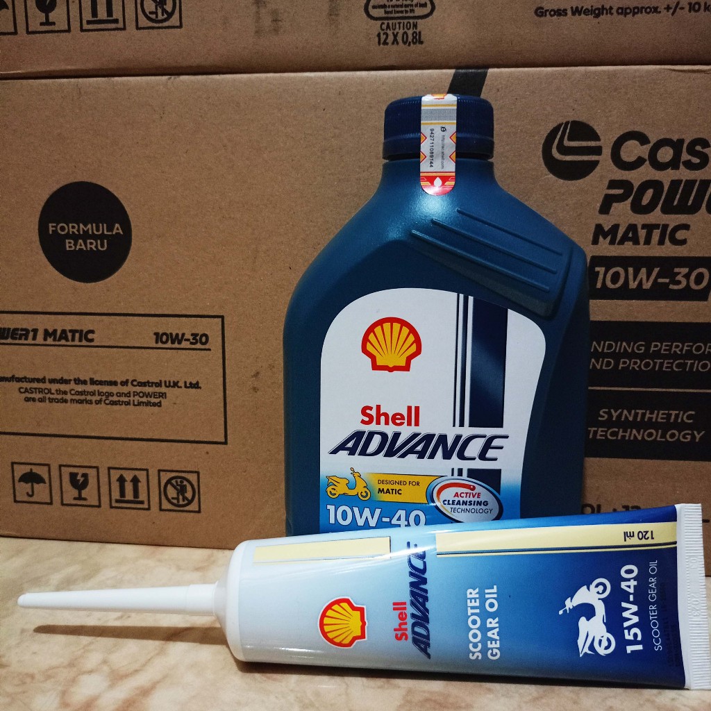 Jual Paket Oli Mesin Shell Advance Ax Scooter Matic W Ml Dan Gardan Gear Shell Adv