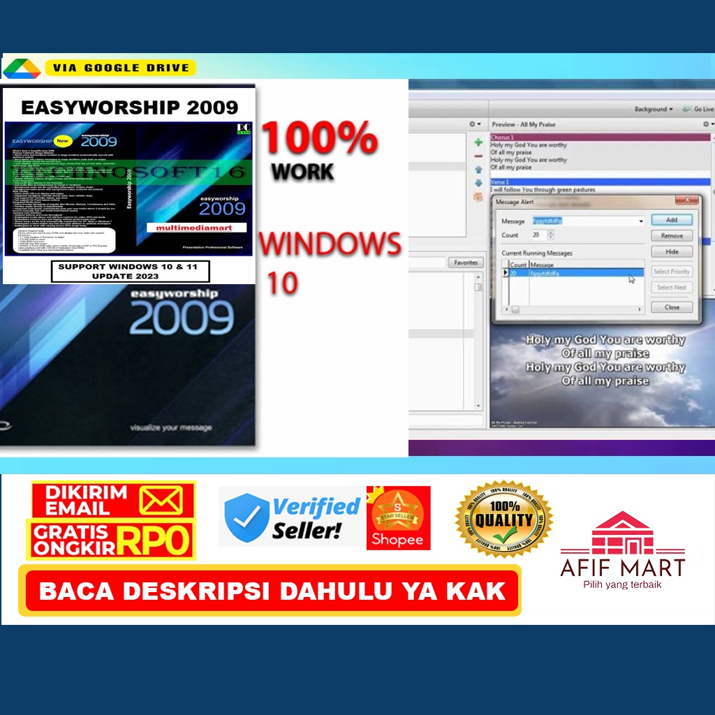 EASYWORSHIP 2009 v2.4 ( Full Version ) Support WIN 10 dan 11