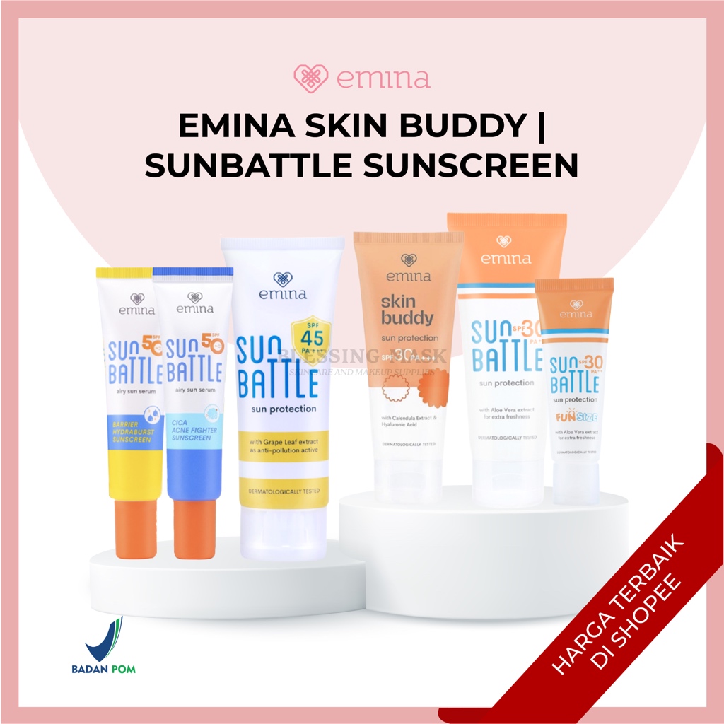 Jual Emina Sun Battle Bright Glow SPF 35 PA+++ Sunscreen UV