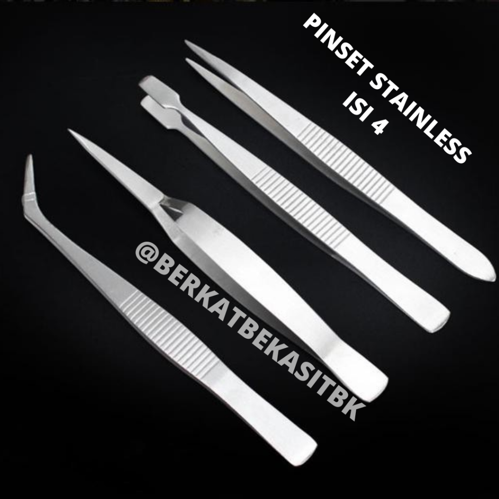 Jual PINSET TWEEZER STAINLESS SERBAGUNA ISI 4 / PINSET /PINSET UNTUK ...