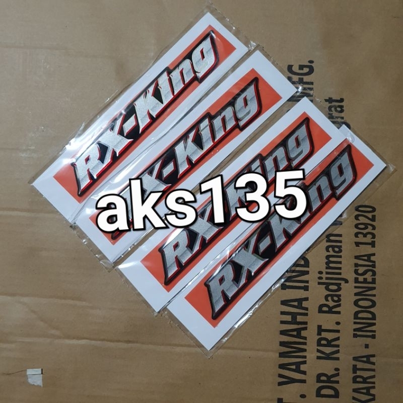 Jual stiker logo emblem cover box aki dan tangki rx king rxking 2002 ...