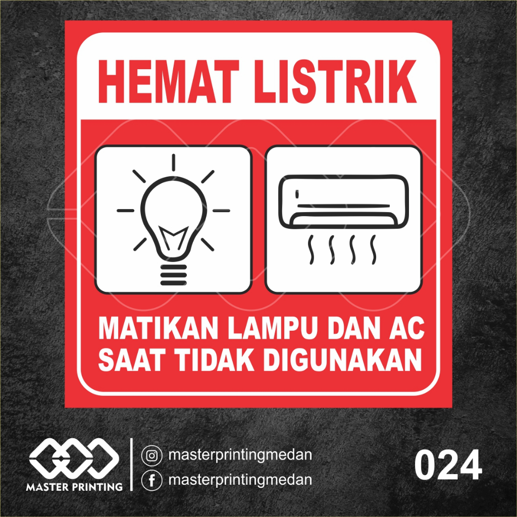 Jual Stiker Hemat Listrik Matikan Lampu Dan Ac Saat Tidak