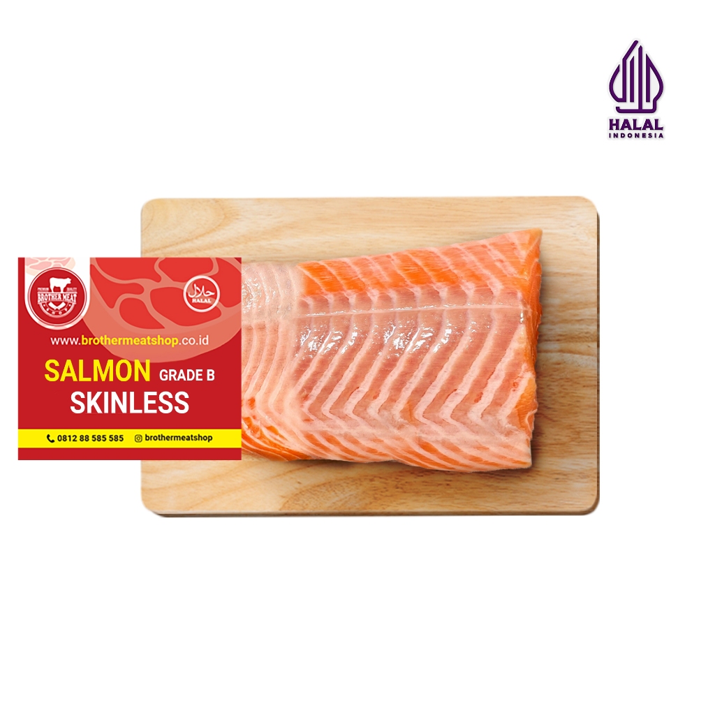 Jual Salmon Fillet Portion Grade B, Salmon Skinless Frozen | Shopee ...