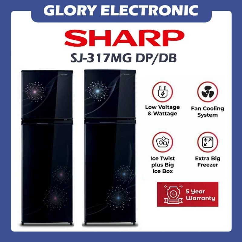 Jual Kulkas SHARP SJ-317MG DB/DP 2 pintu [256L] | Shopee Indonesia