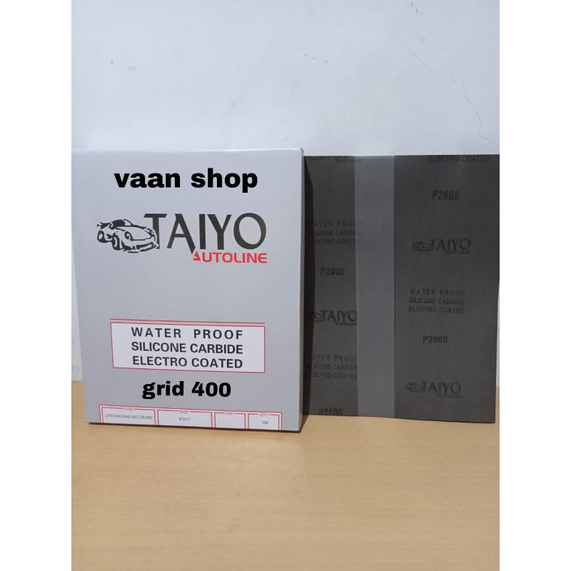 Jual Amplas Taiyo Autoline grid 400/waterprof isi 100 lembar | Shopee ...