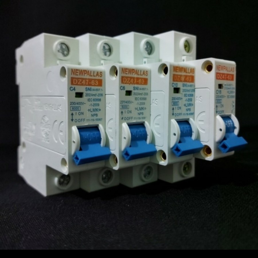Jual MCB LISTRIK NEW PALLAS NEWPALLAS 1POLE / 2A 4A 6A 10A 16A 20A 25A ...