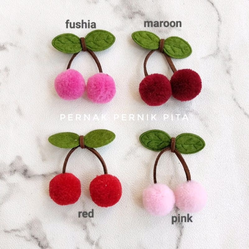 Jual Pompom Cherry Wool 4.5x4cm Aksesoris Handmade Hiasan Baju DIY ...