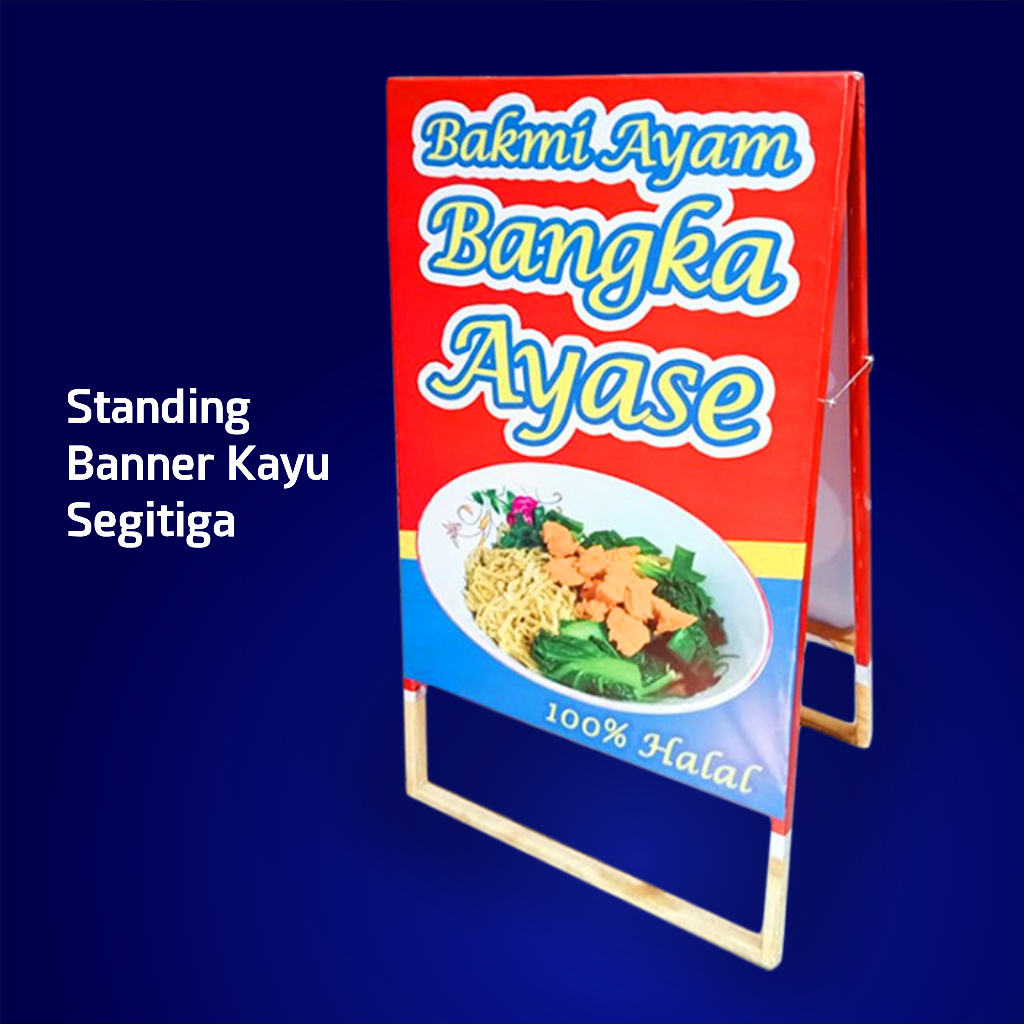 Jual Standing Banner Kayu Segitiga Shopee Indonesia 8768