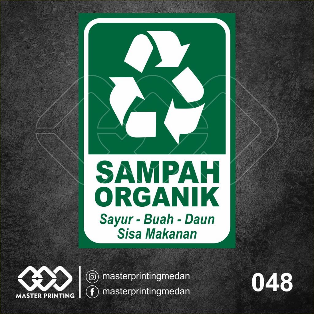 Jual 048 Stiker Tempat Sampah Organik Non Organik Dan Sampah B3 Sticker Vinyl Ritrama 9076