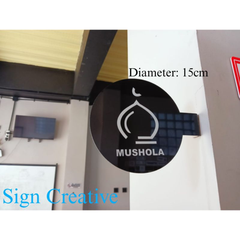Jual Sign Acrylic Pop up sign Lingkaran 15cm -Musholla | Shopee Indonesia