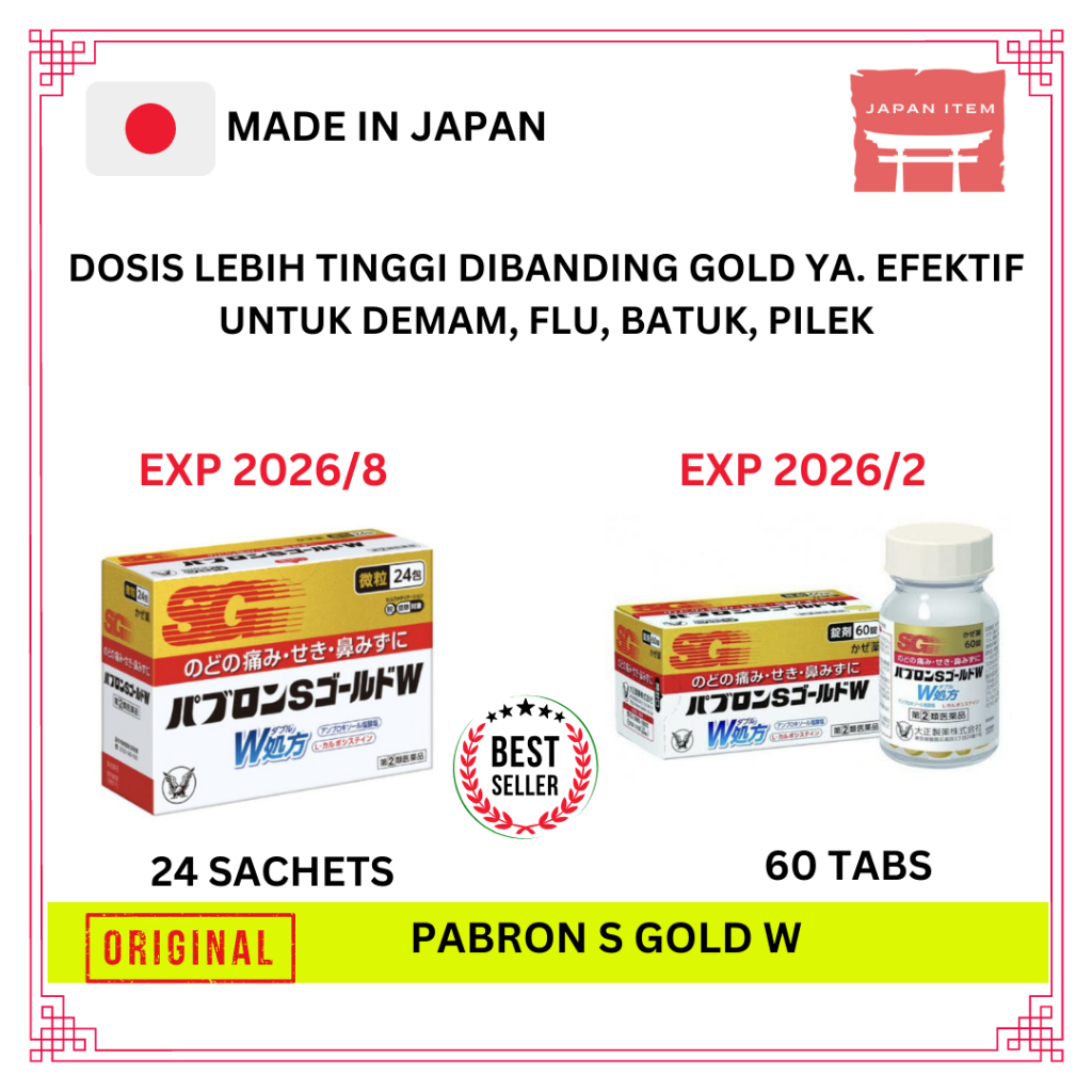 Jual Pabron S Gold W 24 sachet / S gold W 60 tablet obat batuk pilek ...
