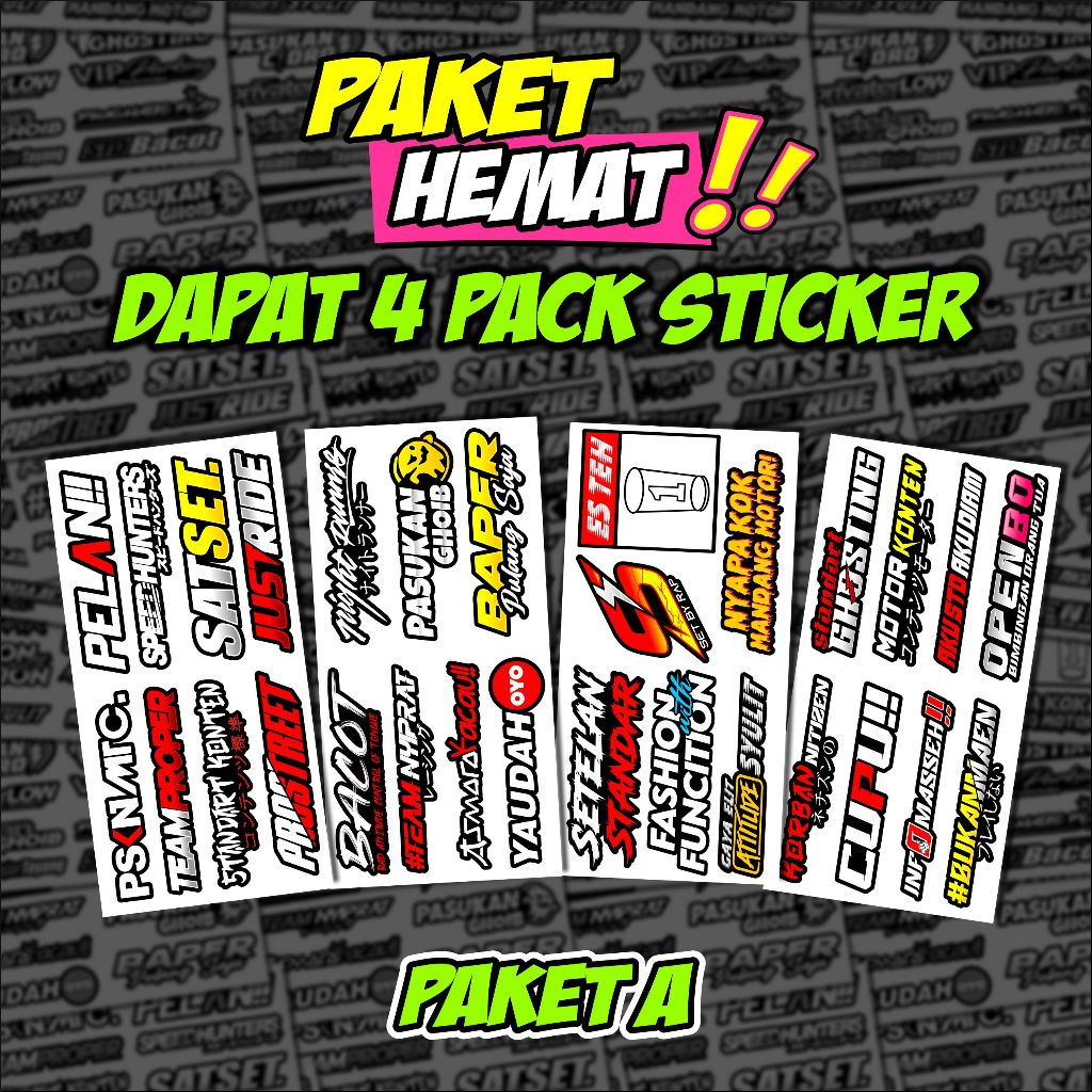 Jual Sticker Racing Vinyl Pack Print & Cut Stiker Motor Mobil ( PAKET ...