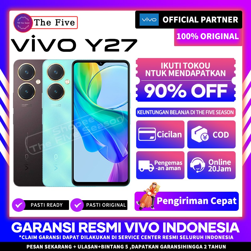 Jual Vivo Y27 6/128GB RAM 6GB+6GB Extended 50MP Camera Helio G85 Gaming ...