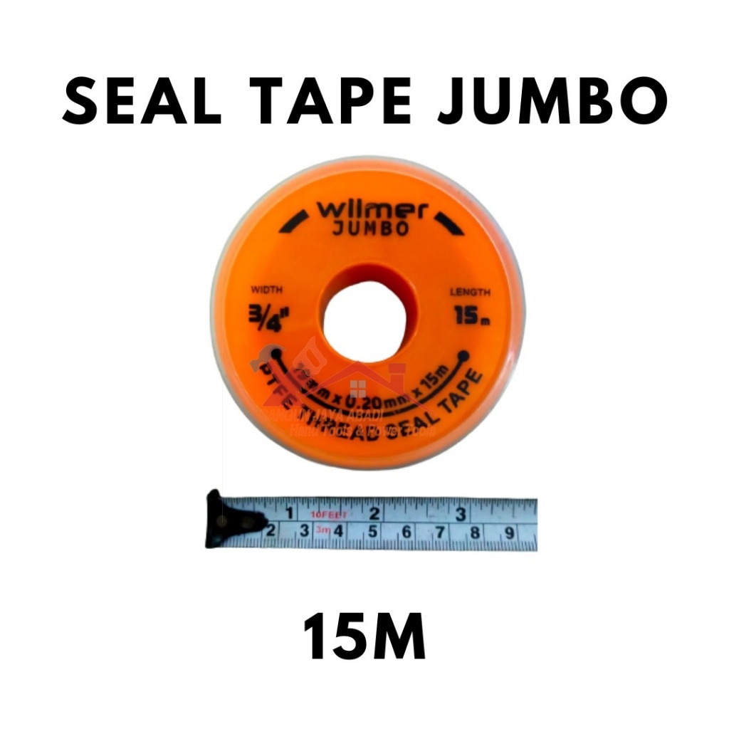 Jual Seal Tape Jumbo 3/4 Inch 15M 15 Meter 19mm Isolasi Sealtape Pipa