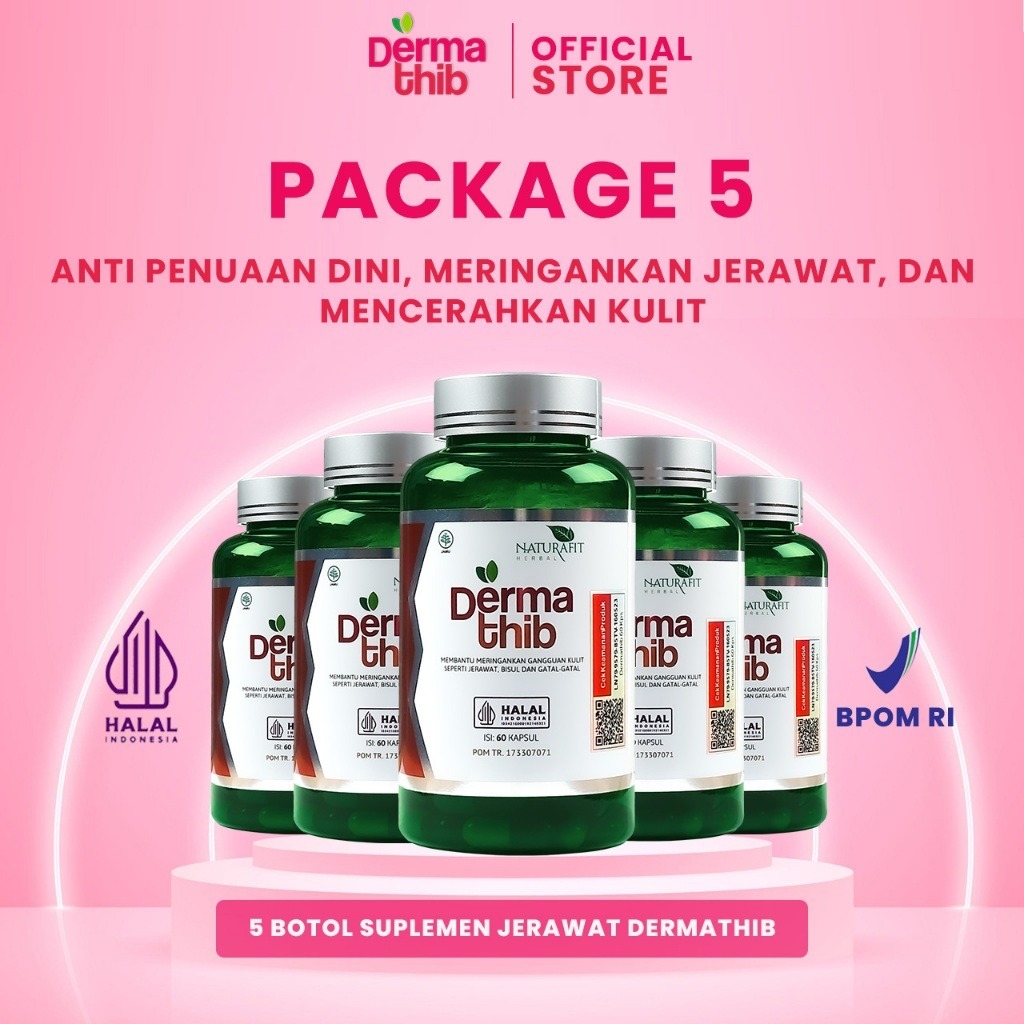 Jual DERMATHIB - Package 5 Botol Suplemen Kapsul Dermathib Untuk Kulit ...