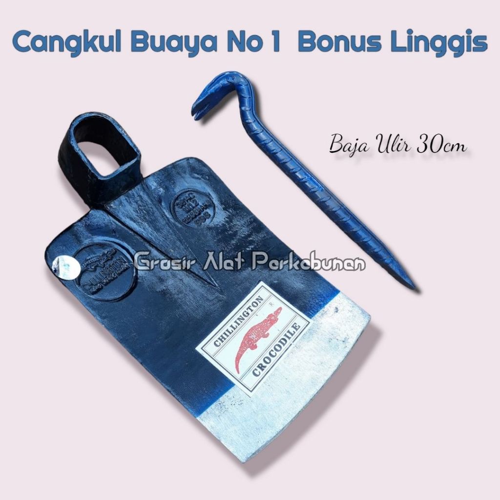 Jual Cangkul Buaya Asli Baja Tebal GRATIS Linggis 30cm - Pacul Boyo ...