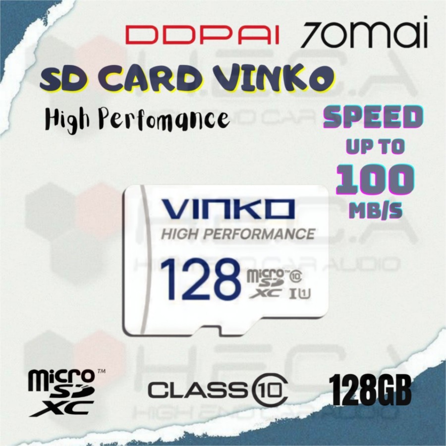 Jual VINKO Micro SD Card 128GB Dashcam 70mai DDPAI Class 10 Memory 128