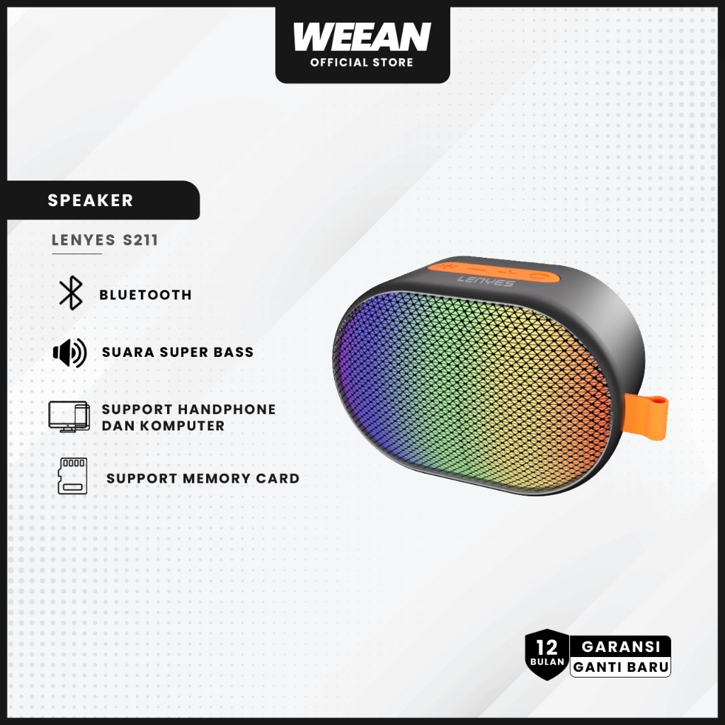 Jual WEEAN Speaker LENYES S211 LED Colorfull Lights Wireless Speaker