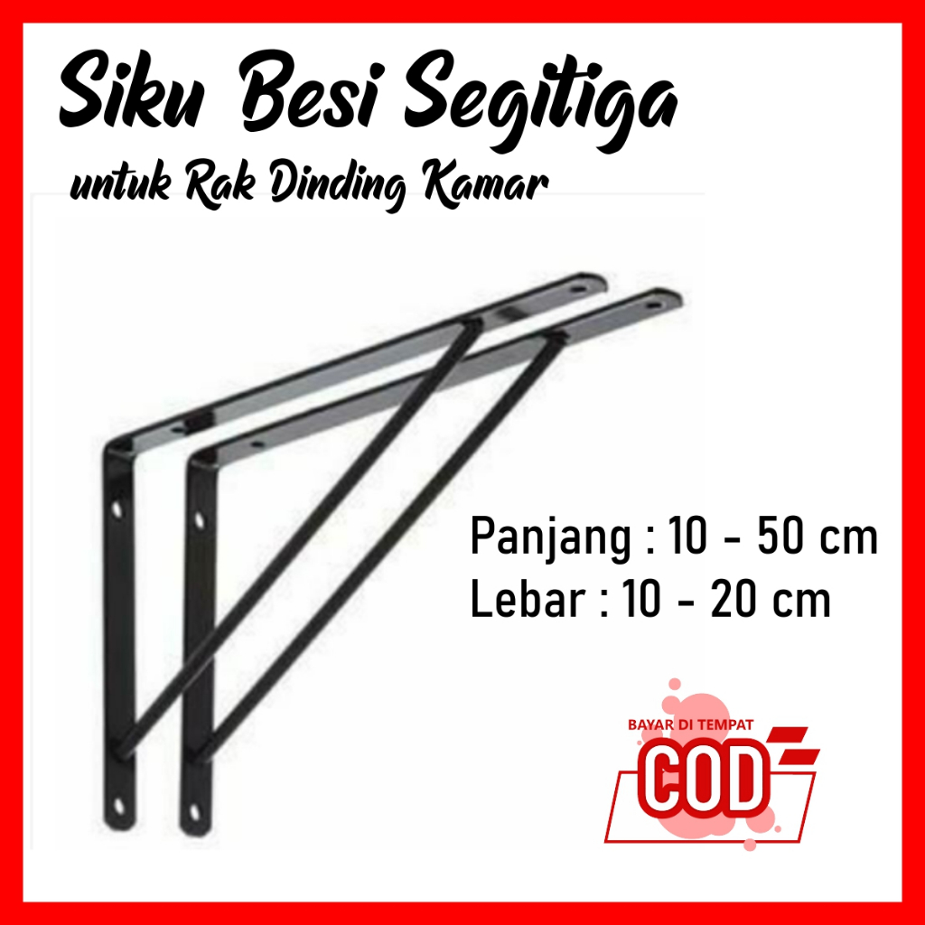 Jual Bracket Besi Siku Segitiga Penopang Rak Dinding Kamar Breket Siku Ambalan Papan Kayu Rak