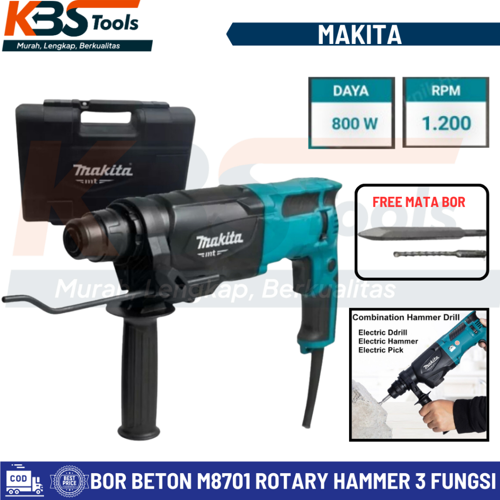 Jual Mesin Bor Beton Makita M Rotary Hammer Fungsi Original M Shopee Indonesia