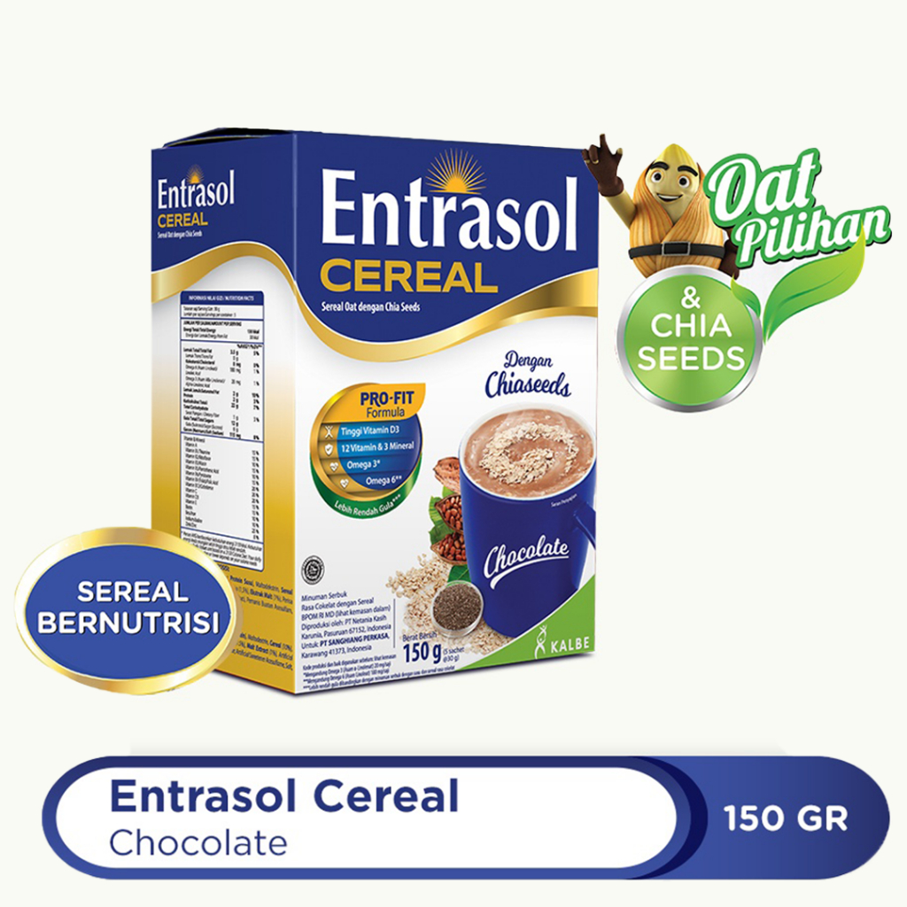 Jual ENTRASOL CEREAL CHOCOLATE/VANILA (5 Sachet @30gr) | Shopee Indonesia