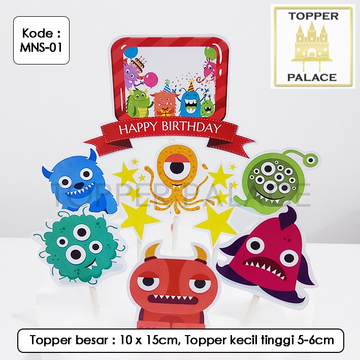 Jual MNS01 Cute Monster cake topper l cupcake topper Shopee Indonesia