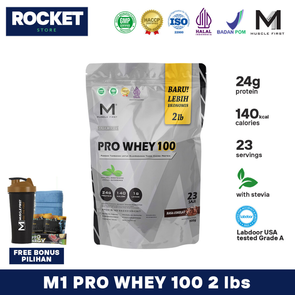 Jual Muscle First Pro Whey 100 2lbs Whey Protein 900gr 900 Gram - M1 ...