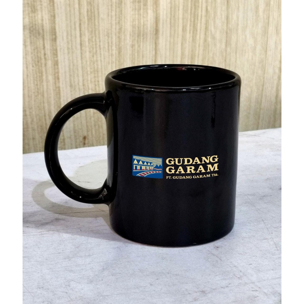 Jual Mug Hitam Keramik Custom Logo GUDANG GARAM/Mug Custom Murah