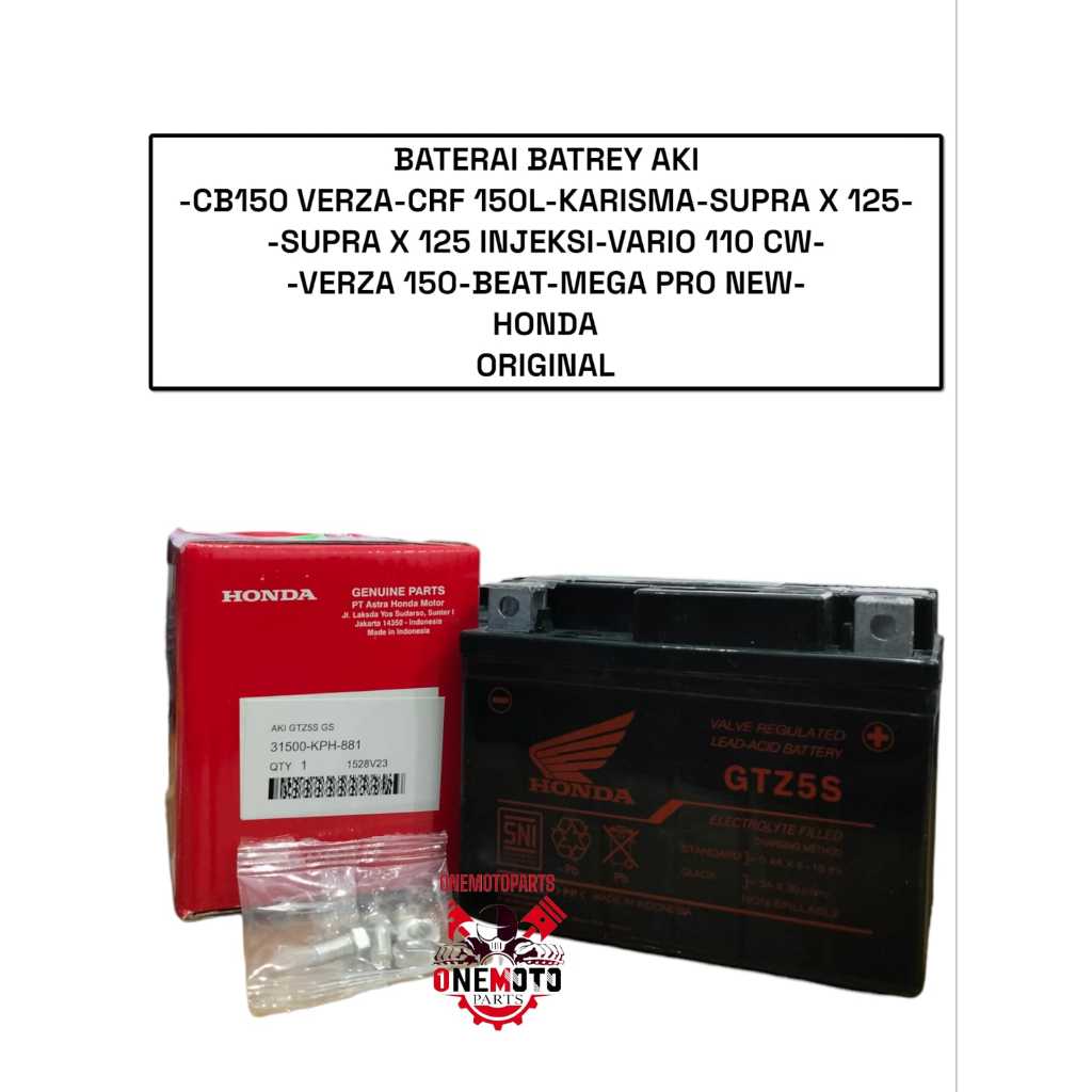Jual BATERAI BATREY AKI CB150 VERZA CRF 150L KARISMA SUPRA X 125