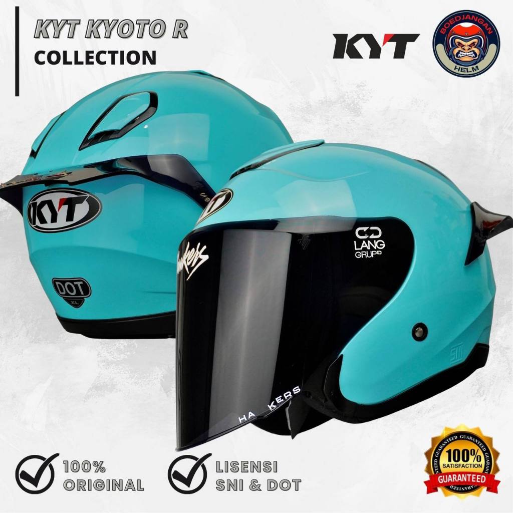 Jual HELM KYT KYOTO R SOLID AQUA BLUE HELM KYT KYOTO R POLOS BIRU