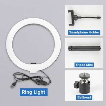 Lampu Halo Ring Light LED Selfie 120 LED 26CM Dgn Holder HP RL 128
