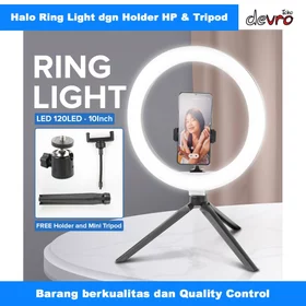 Lampu Halo Ring Light LED Selfie 120 LED 26CM Dgn Holder HP RL 128