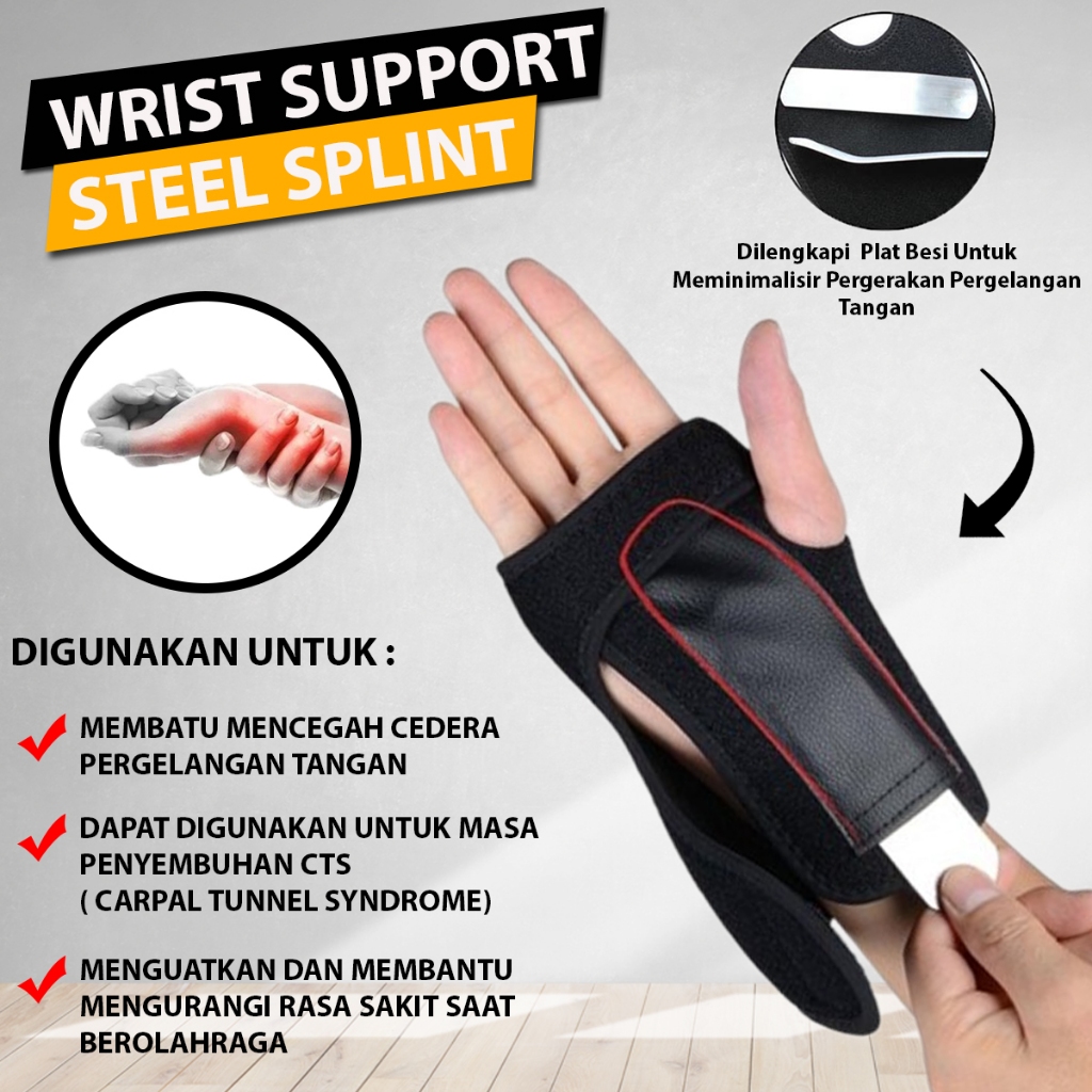 Jual Wrist Support / Deker CTS / Pelindung pergelangan Tangan / Steel ...